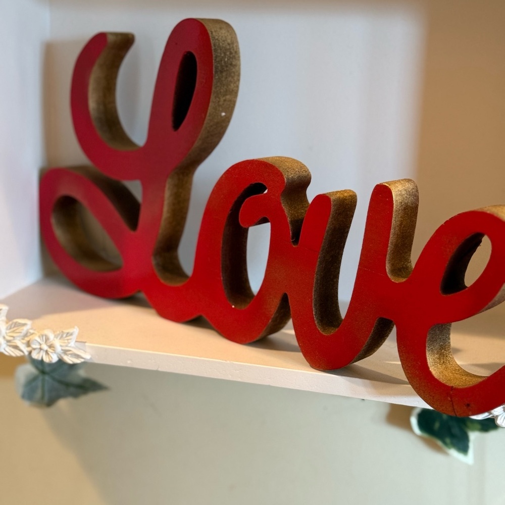 Red and Gold 'Love' Decorative Sign